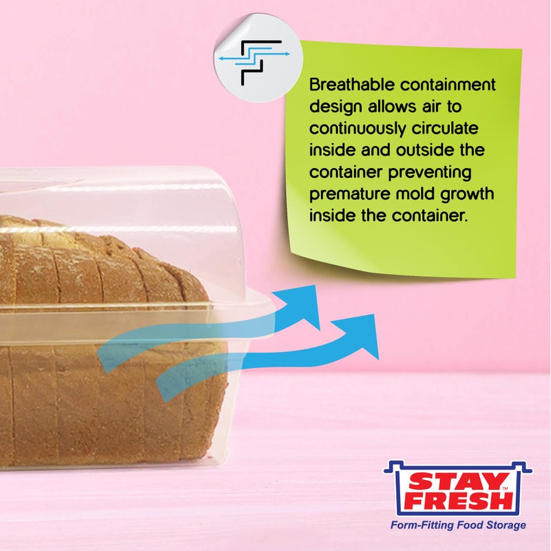 Kitchen Discovery Plastic Bread Box Container Preserve Bread Up To 5 Days and Keep Flavor and Freshness - Bread Box Plastic Storage - Image 4